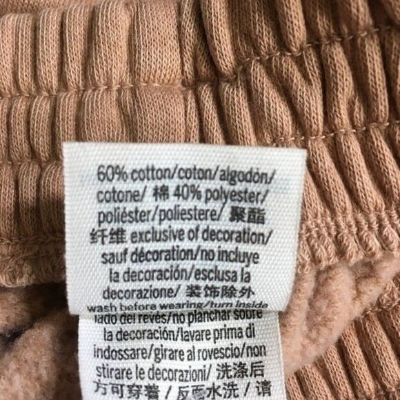 NWT VICTORIA'S SECRET PINK HIGH WAIST TAN COTTON CAMPUS SWEATPANTS JOGGER FLEECE - Picture 8 of 10